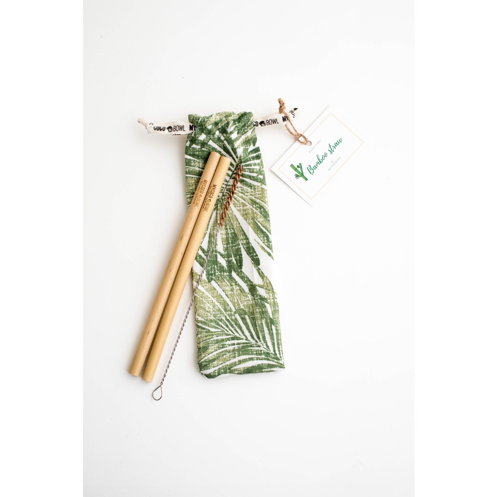 Bambu pipet set (tasarım keseli)