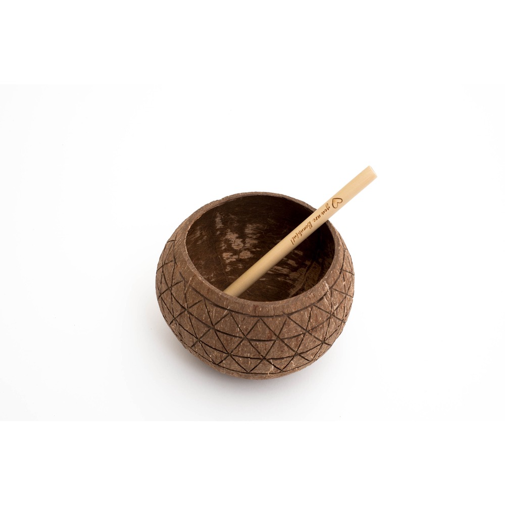 Coco cup pyramide + you are beauiful mottolu bambu pipet