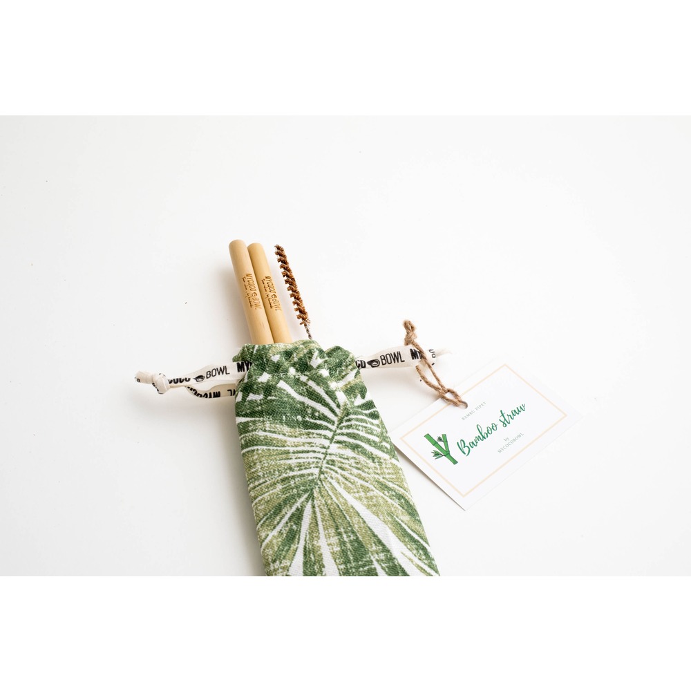 Bambu pipet set (tasarım keseli)