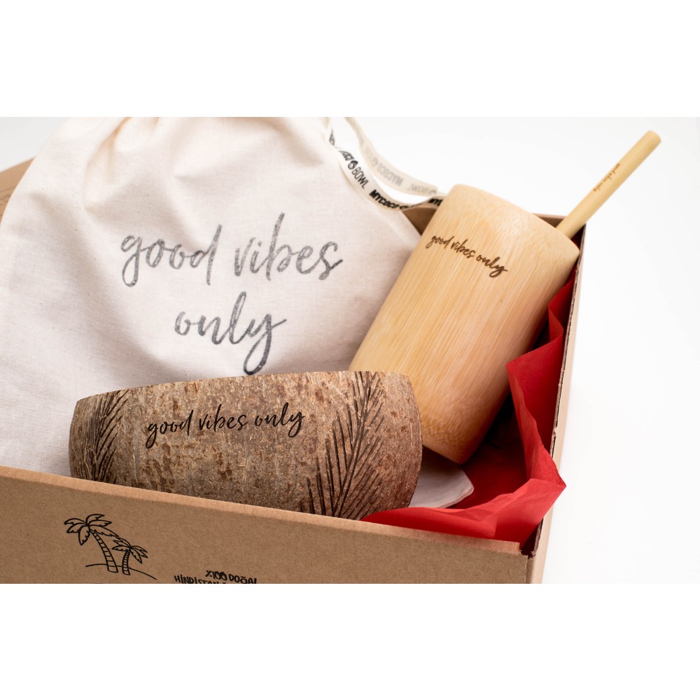 'Good vibes only' mottolu hediye seti
