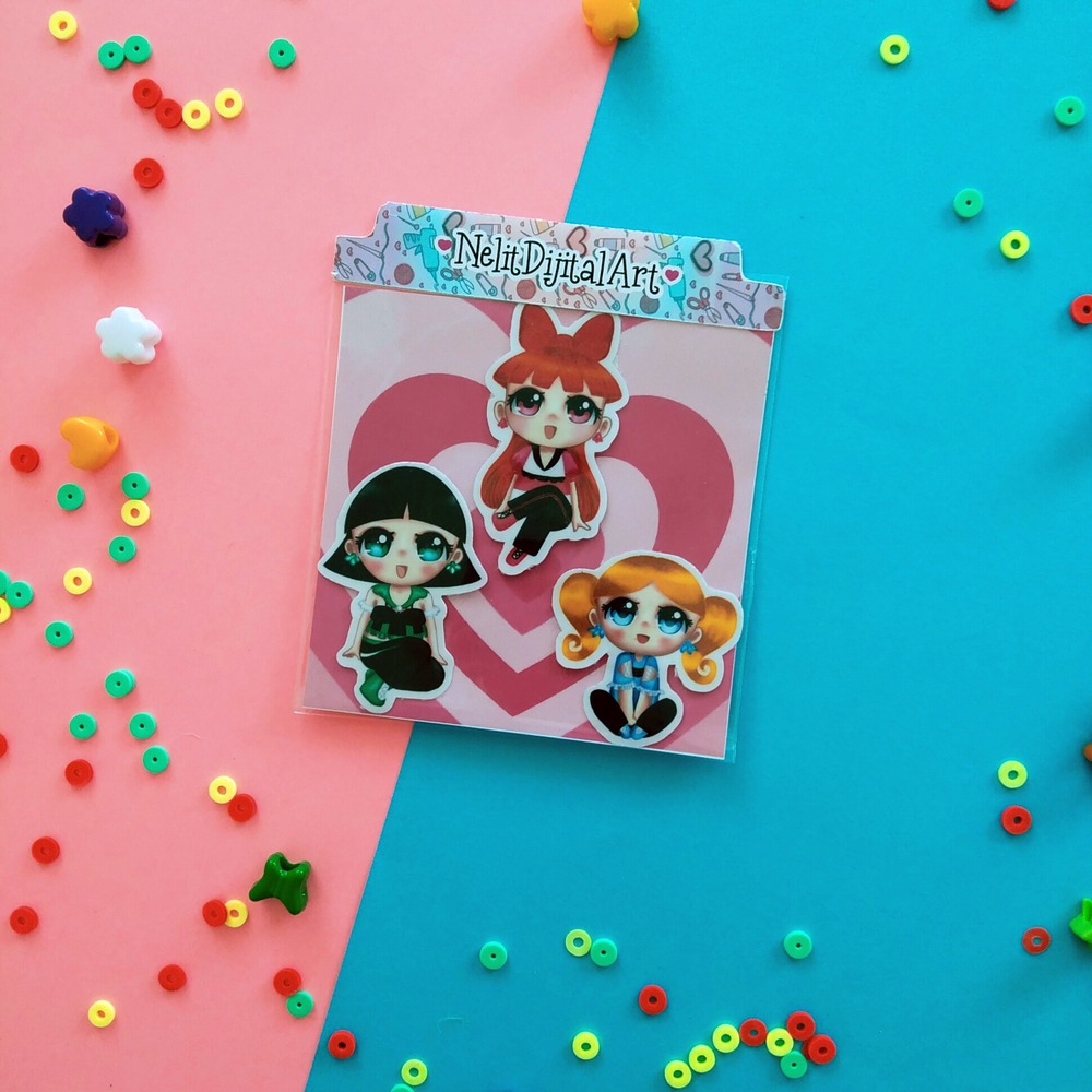 Powerpuffgirls  3lü Sticker Set