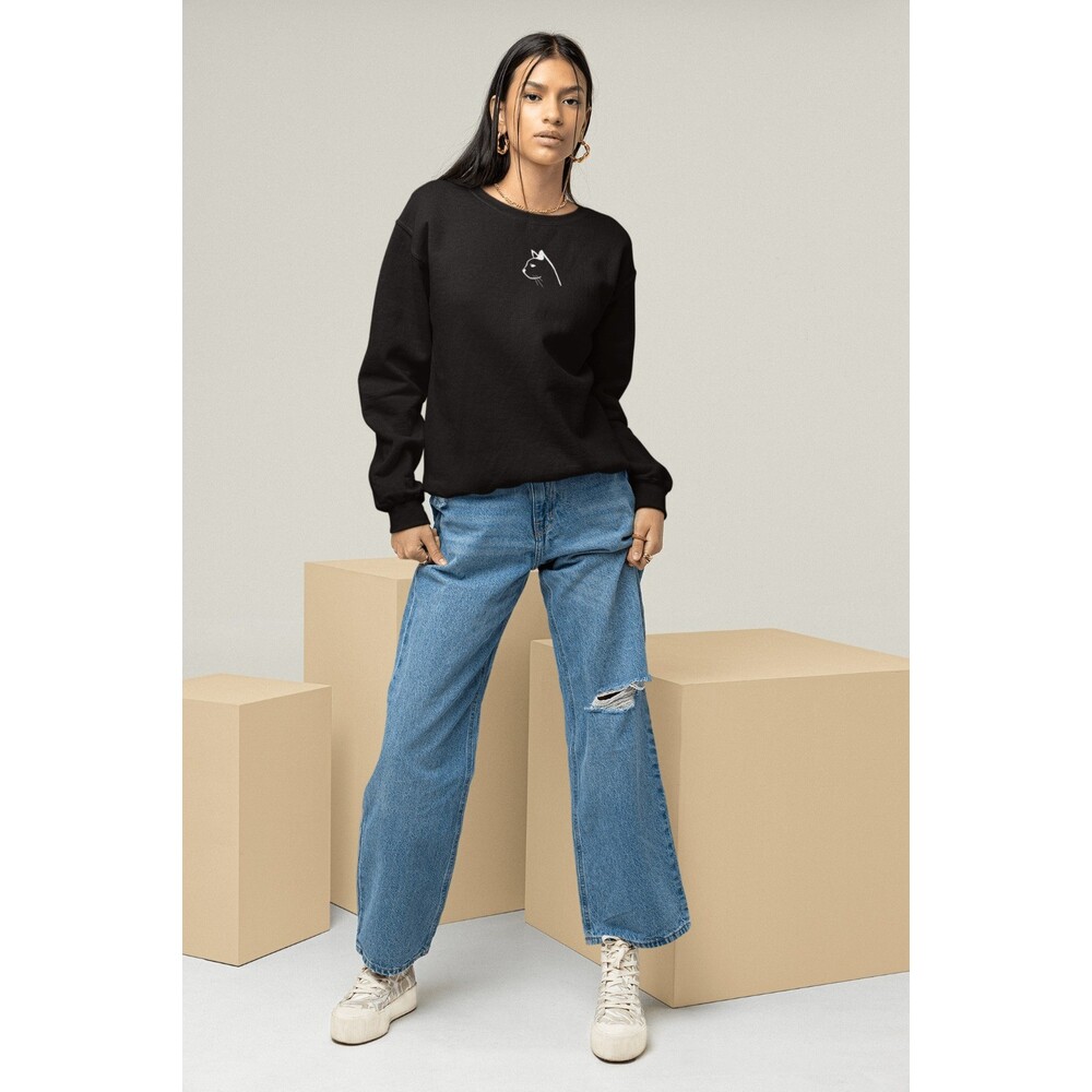Felis Datça Kedi Baskılı %100Pamuklı Sweatshirt 