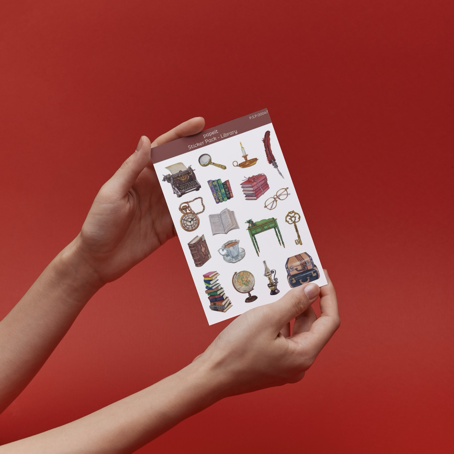 Library Theme Sticker Pack Library Sticker Pack | Papeit