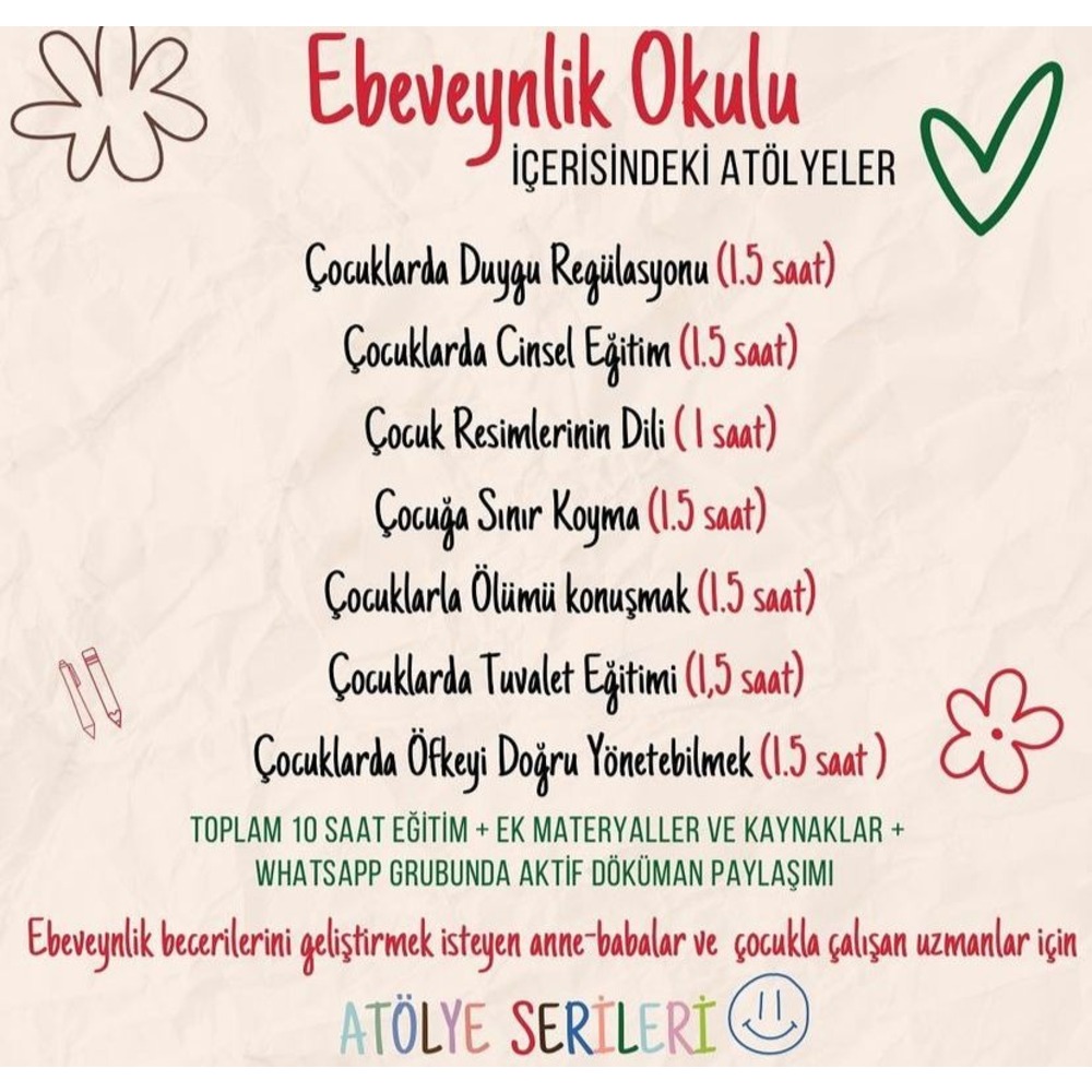Ebeveynlik Okulu- Atölye ve Döküman Gönderimi