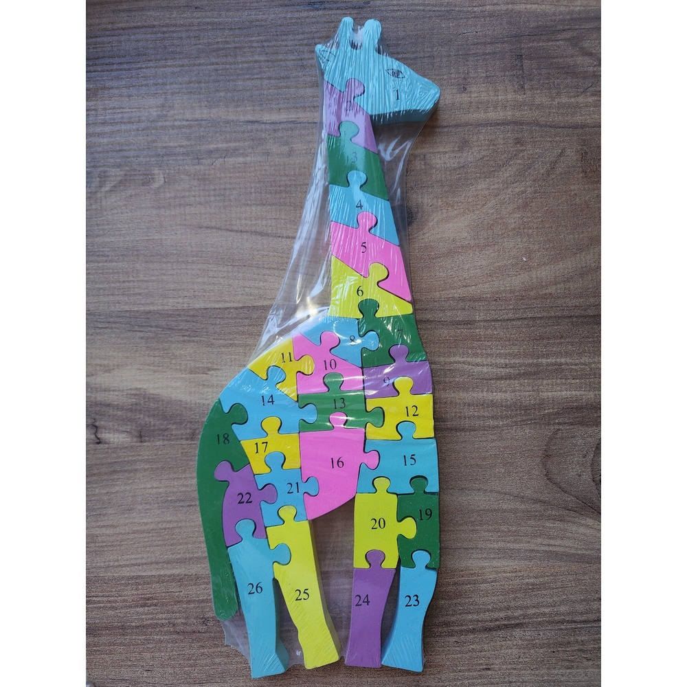 Zürafa Model Ahşap Puzzle