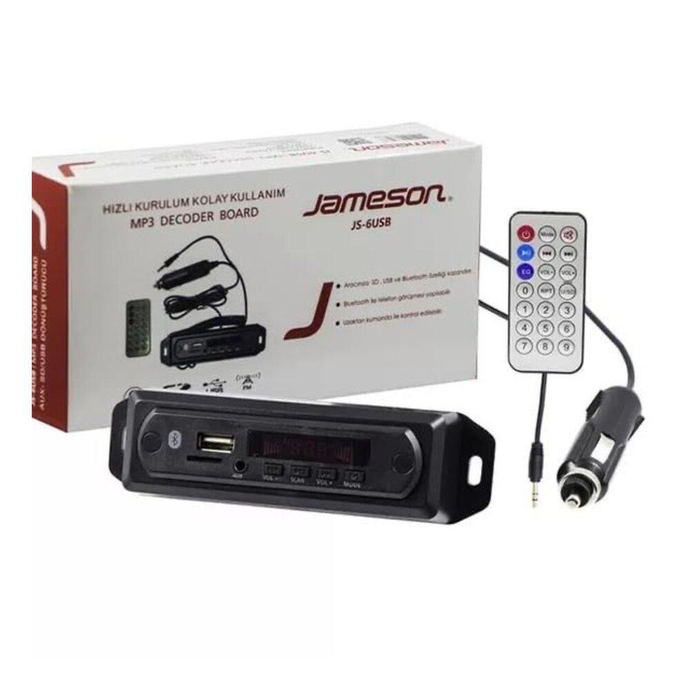 Jameson Js-6 Usb Aux Usb Çevirici Usb/Fm/Aux Bluetooth 12V