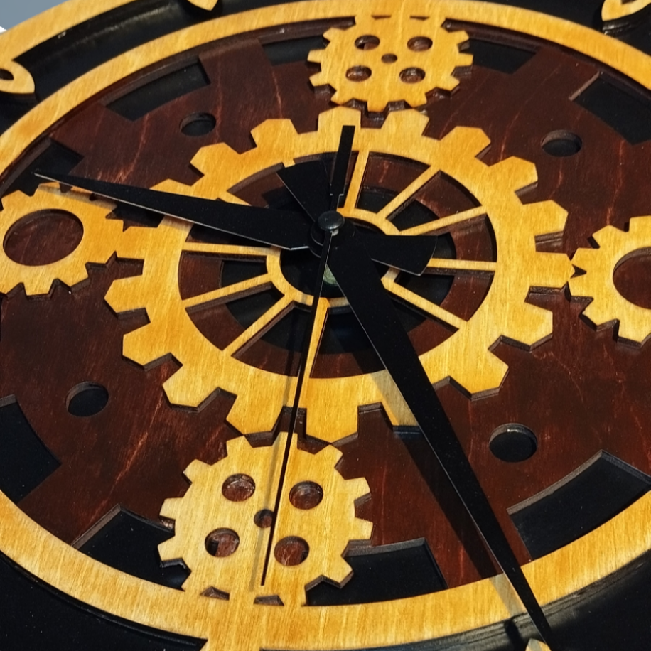 Racsen Design – Steampunk Ahşap Duvar Saati