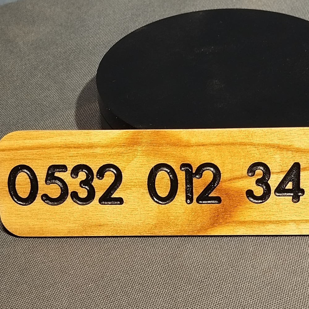 Ahşap Oyma Araç Park Telefon Numaratörü Araç Numara Kiti Geçici Park Telefon Numaratörü