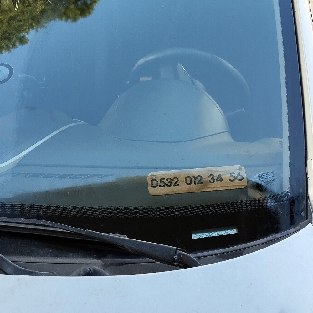 Ahşap Oyma Araç Park Telefon Numaratörü Araç Numara Kiti Geçici Park Telefon Numaratörü