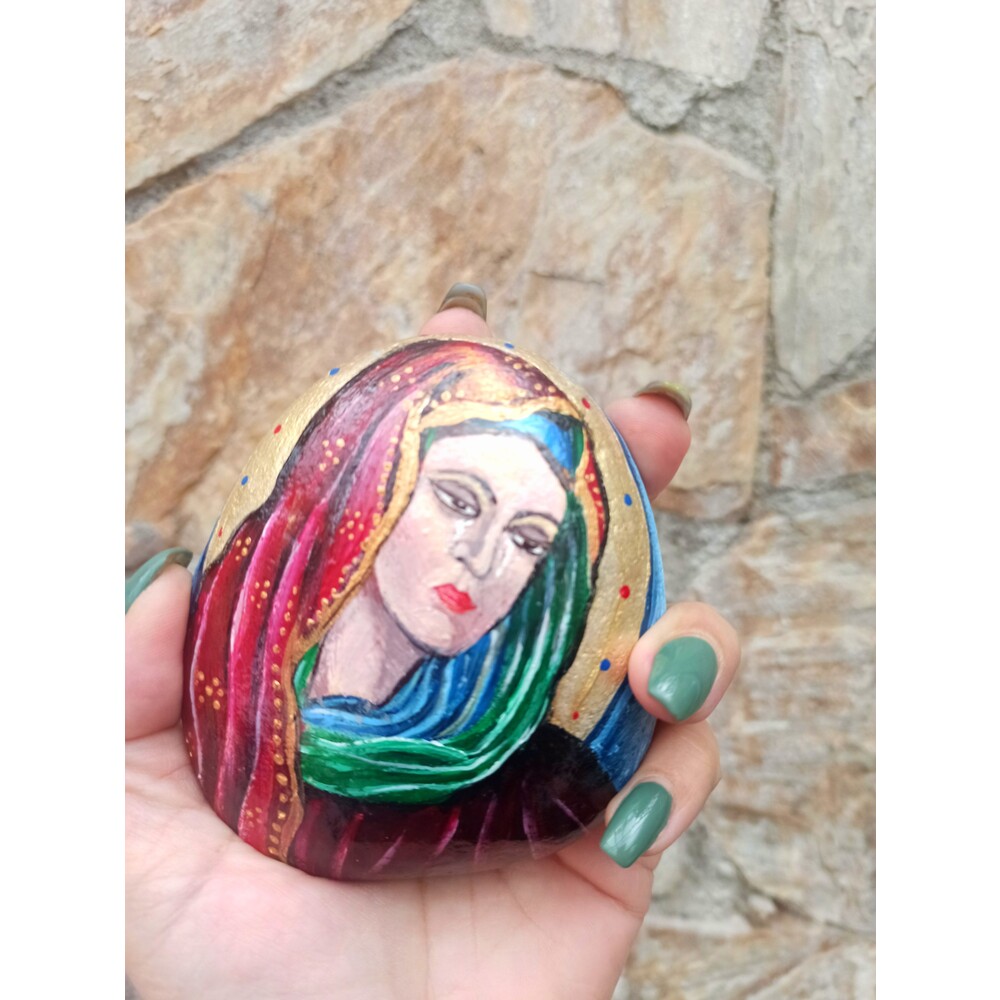 Taş Boyama Byzantine Virgin 