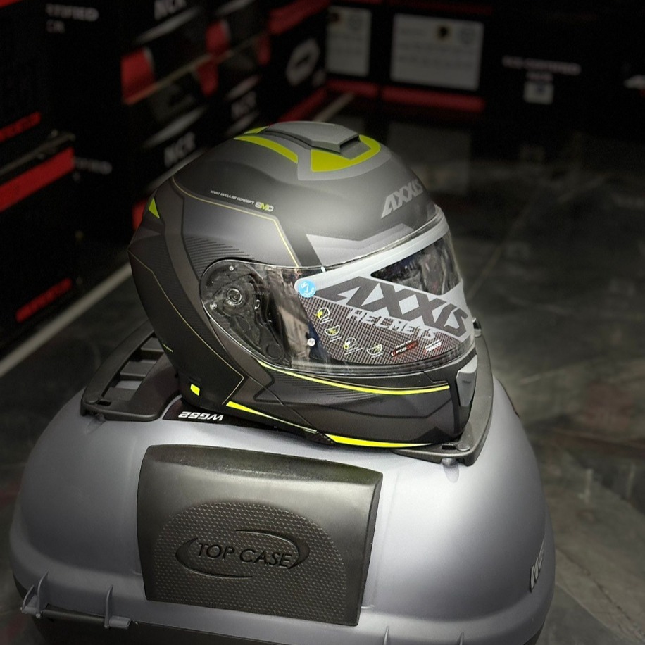 AXXIS GECKO SV CAPITAL B3 MATT FLUOR ÇENE AÇILIR KASK | Şeffaf