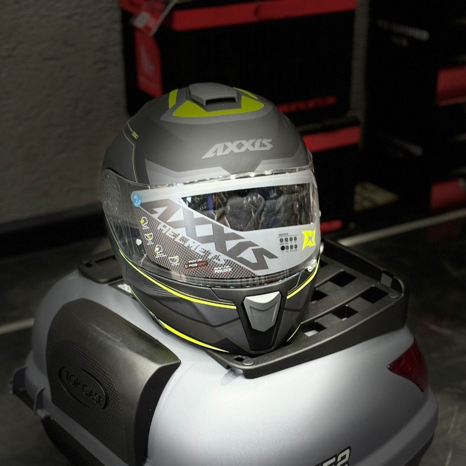AXXIS GECKO SV CAPITAL B3 MATT FLUOR ÇENE AÇILIR KASK | Şeffaf
