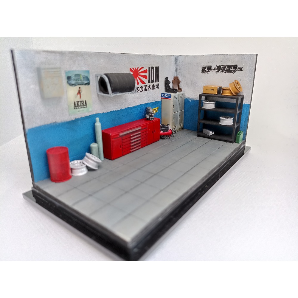 1/64 Garage Diorama Display Case