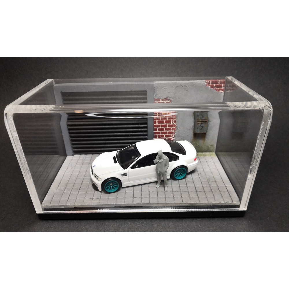 1/64 Garage Diorama Display Case (Black Blinds)