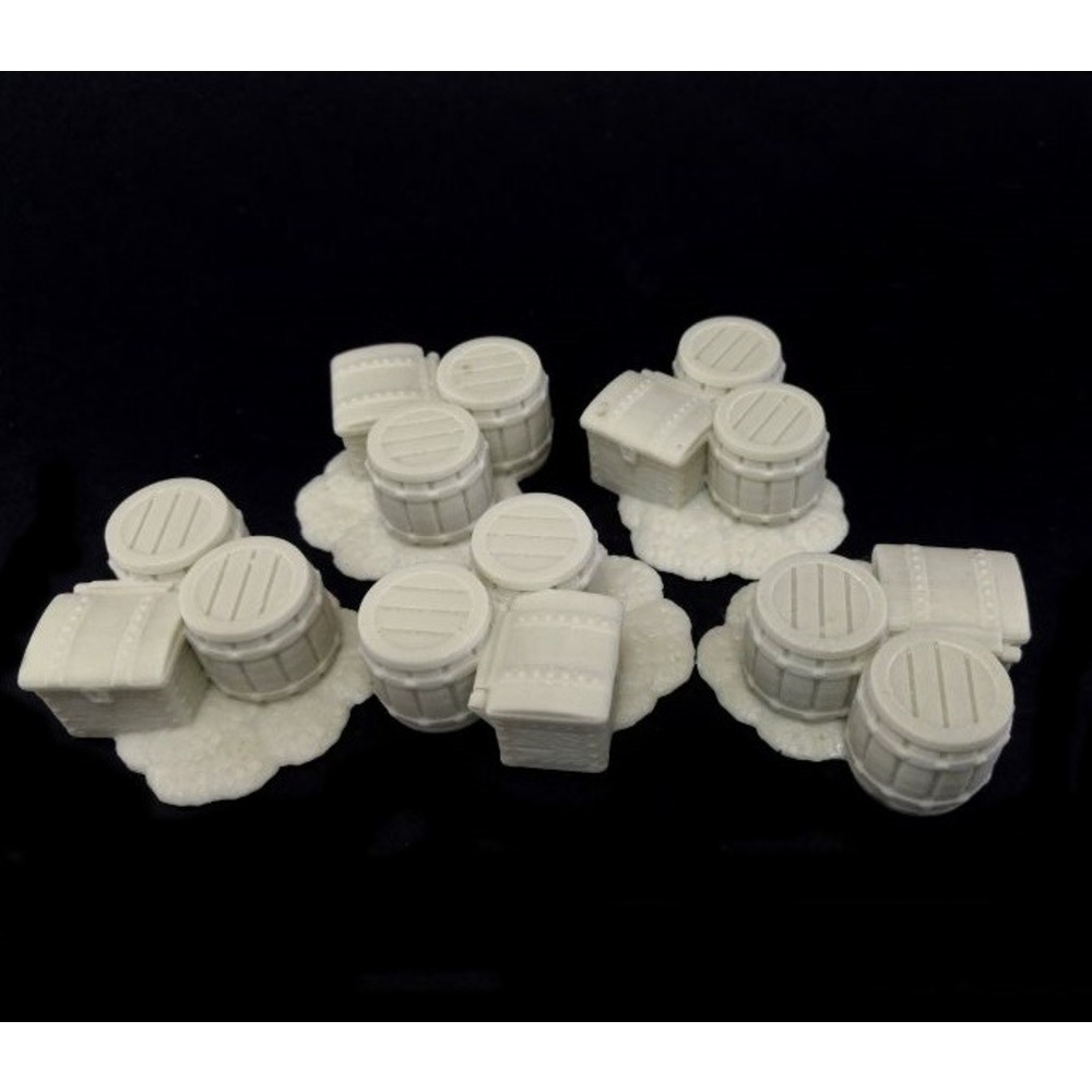 Zeminli Fıçı ve Sandık 5 Adet 28mm Ölçek için 
