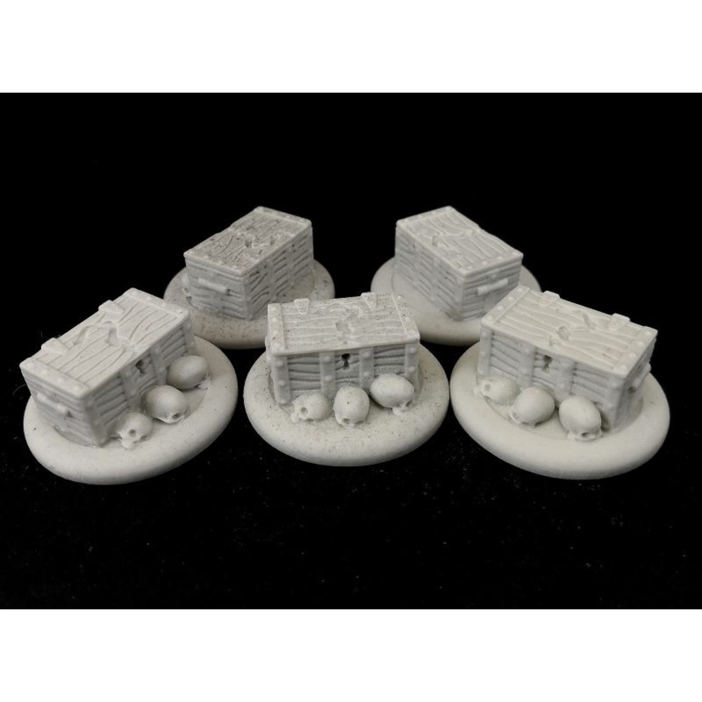 3 Kuru Kafalı Hazine Sandığı 28mm Ölçek için