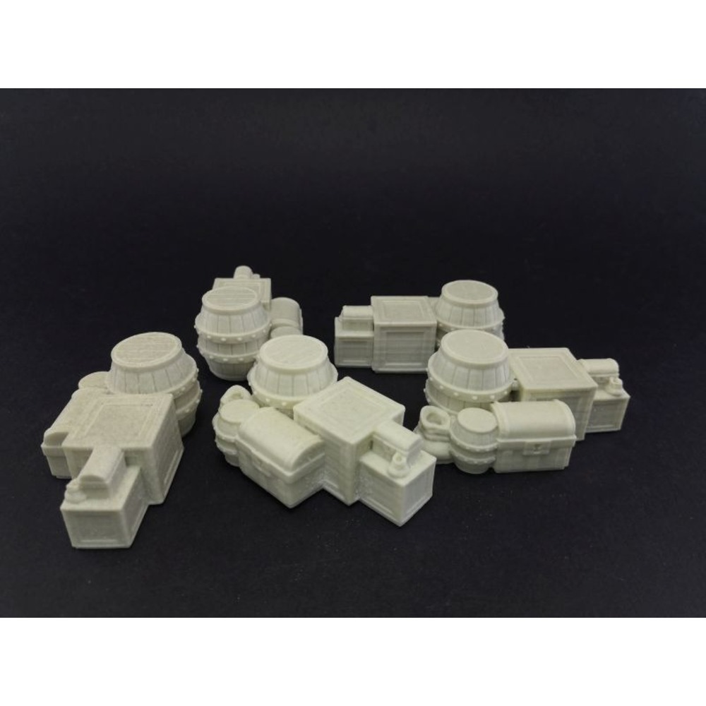Fıçı+Sandık+Kutu 5 Adet  28mm Ölçek için
