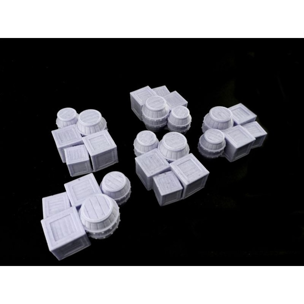 Fıçı ve Sandıklar 5 Adet 28mm Ölçek için 