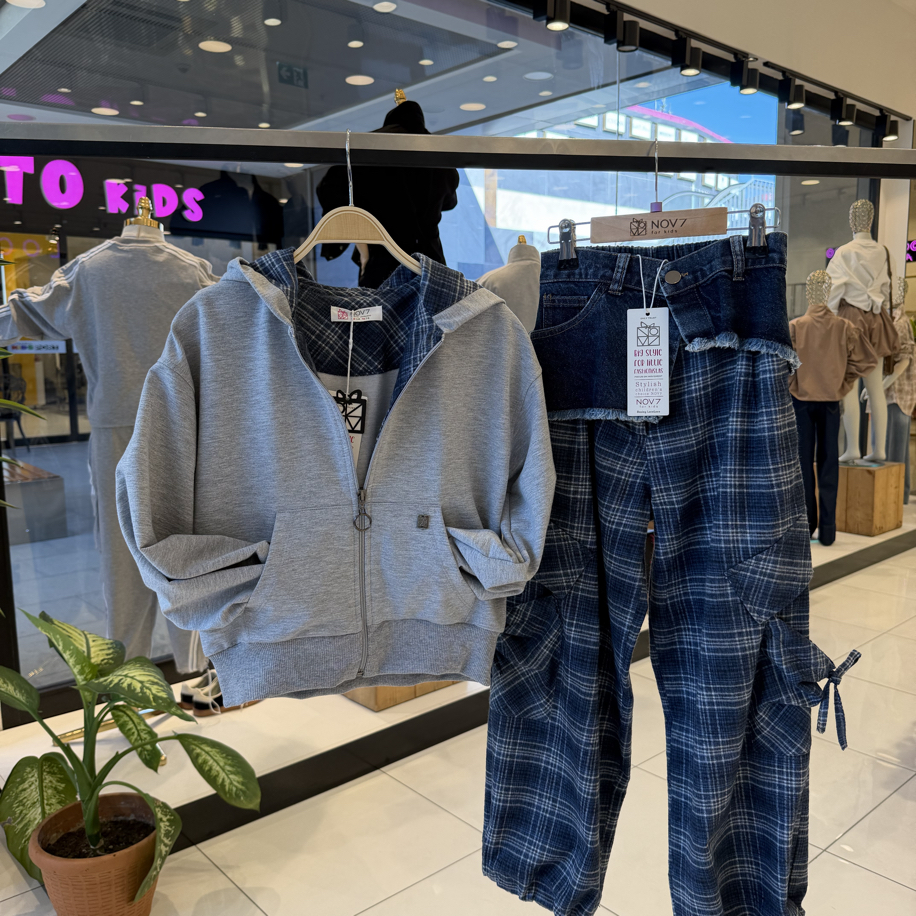 Denim Check Takım 