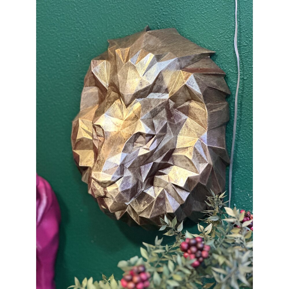 Kübik Aslan Duvar Heykel
