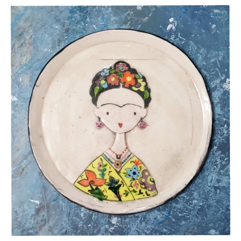 Frida Kahlo Desenli, Seramik Tabak