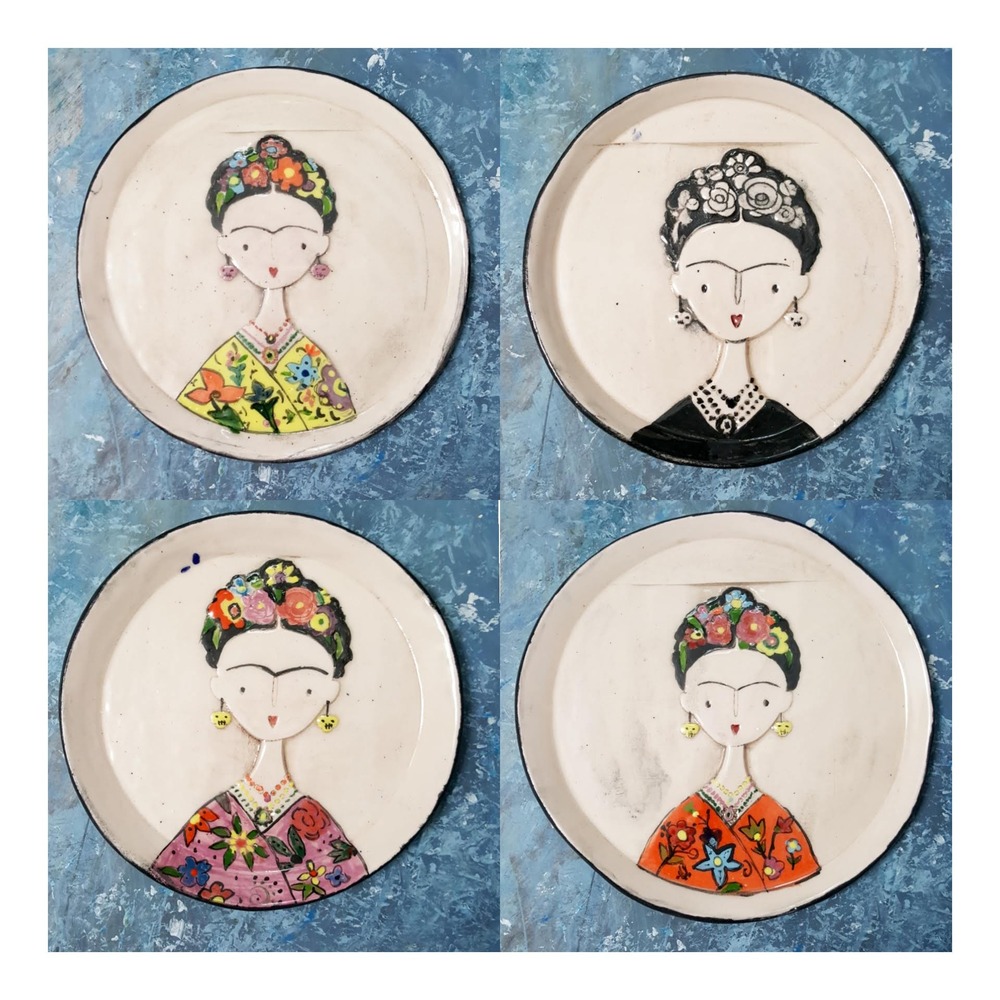 Frida Kahlo Desenli, Seramik Tabak