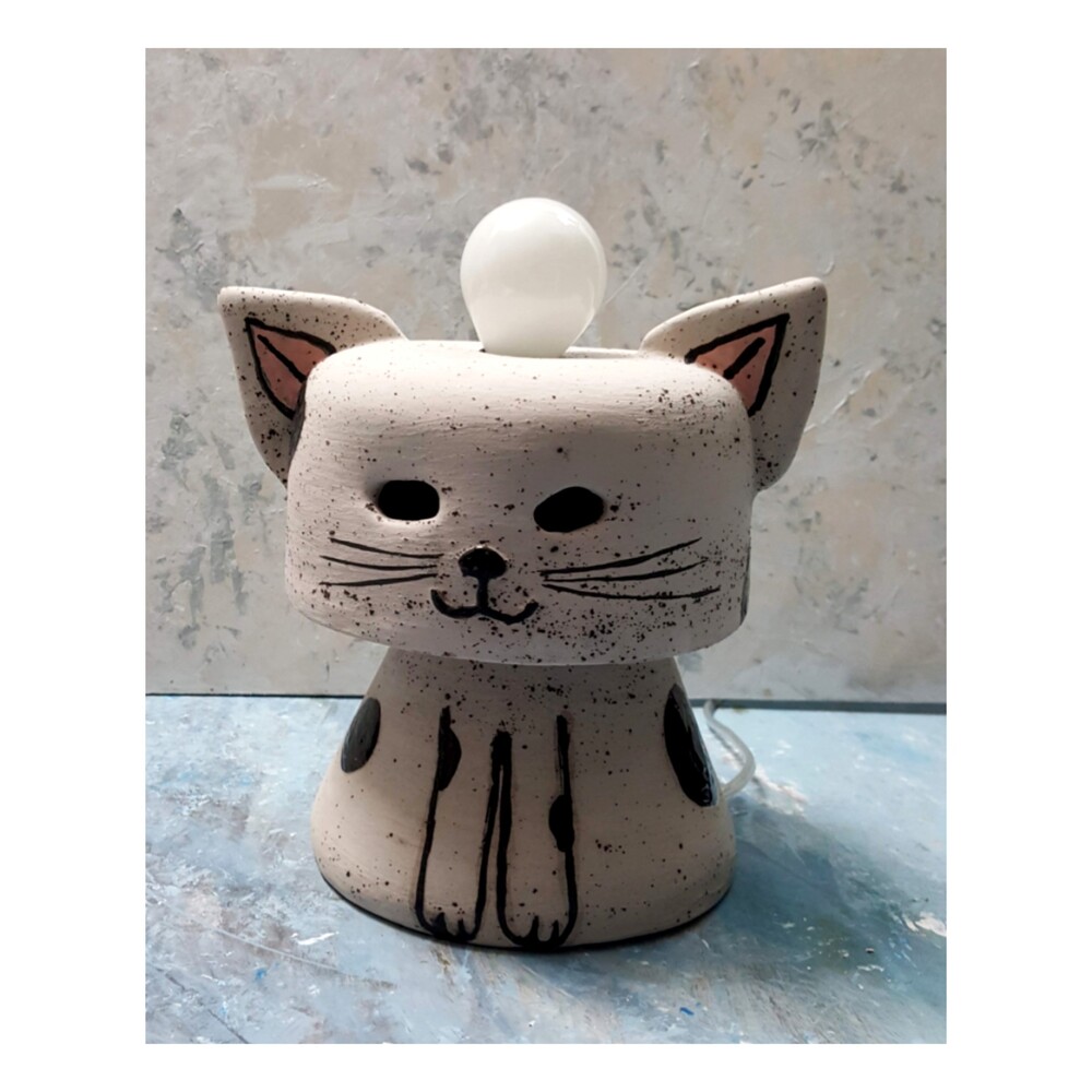 Kedi Formlu, Seramik Aydınlatma 