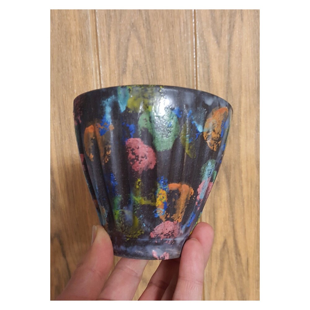 Kulpsuz, Rustik Efektli, Kahve, Pastel Seramik Chawan Bardak