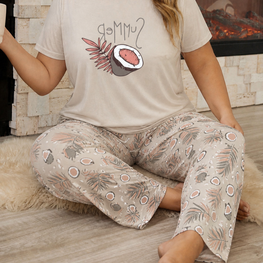Büyük beden Summer pijama takımı