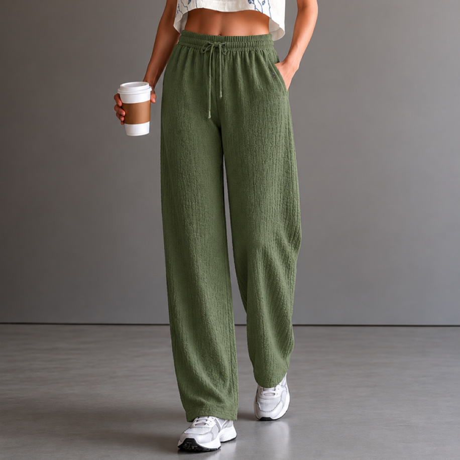 Bürümcük kumaş yeşil pantolon