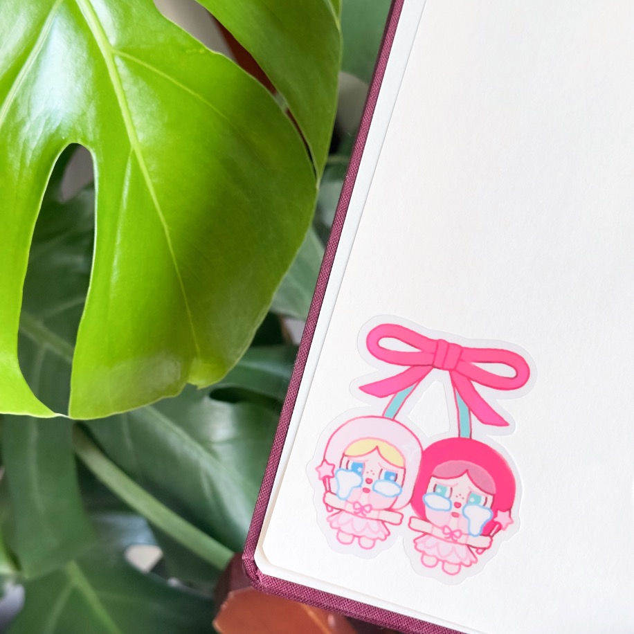 crying for luv şeffaf hologramlı sticker | Softnpaper