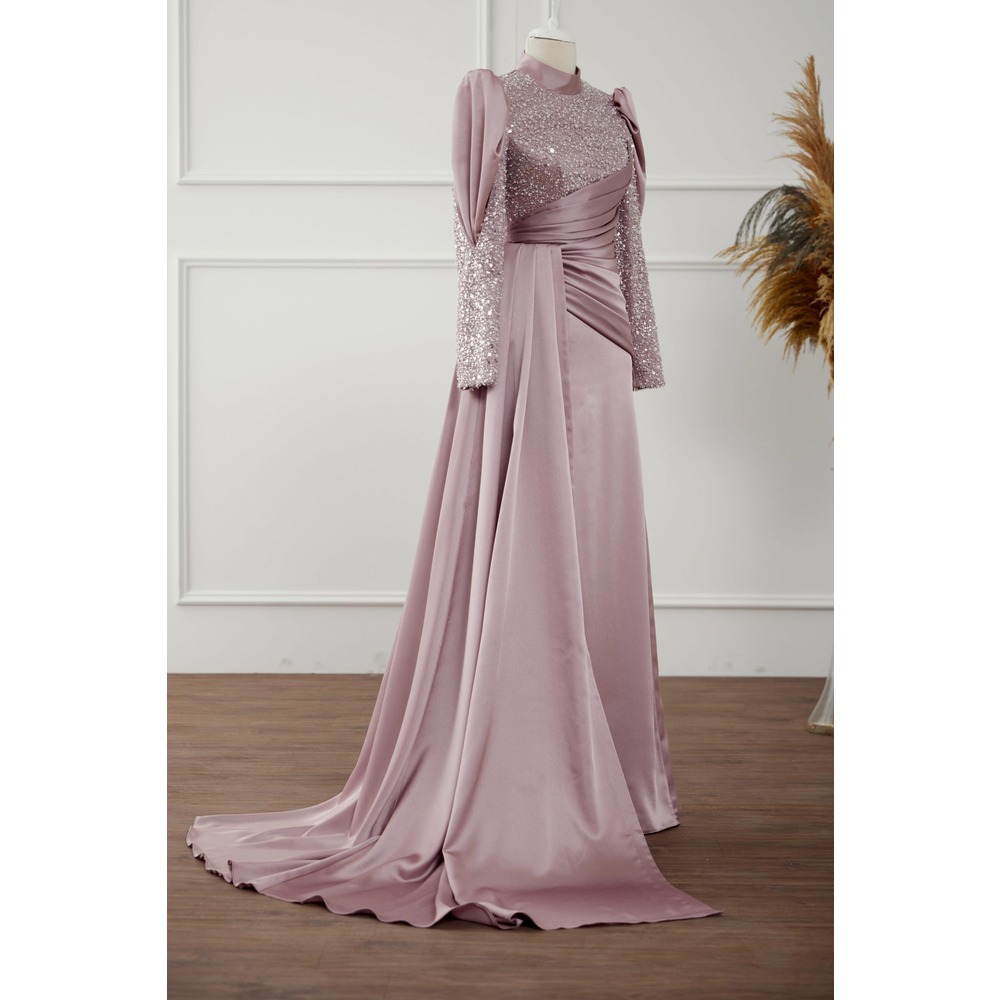 strapless open back dress Goddiva Halterneck Thigh Split Chiffon Maxi Dress main image 1