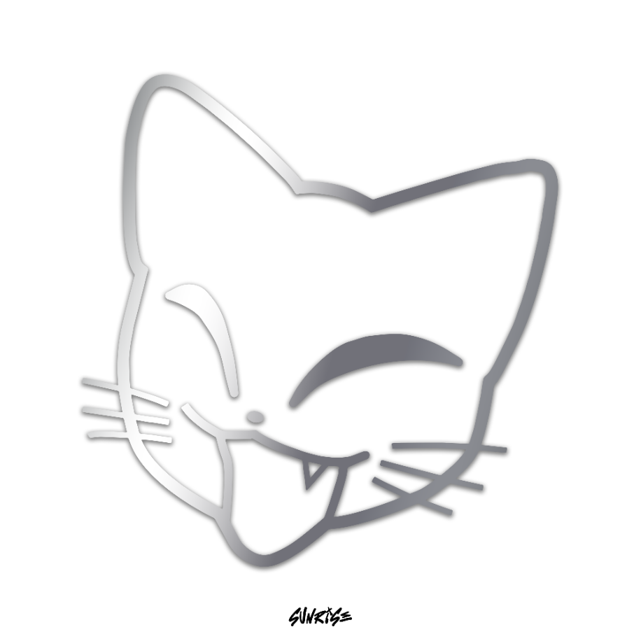 Kedi Sticker (Beyaz/Siyah)