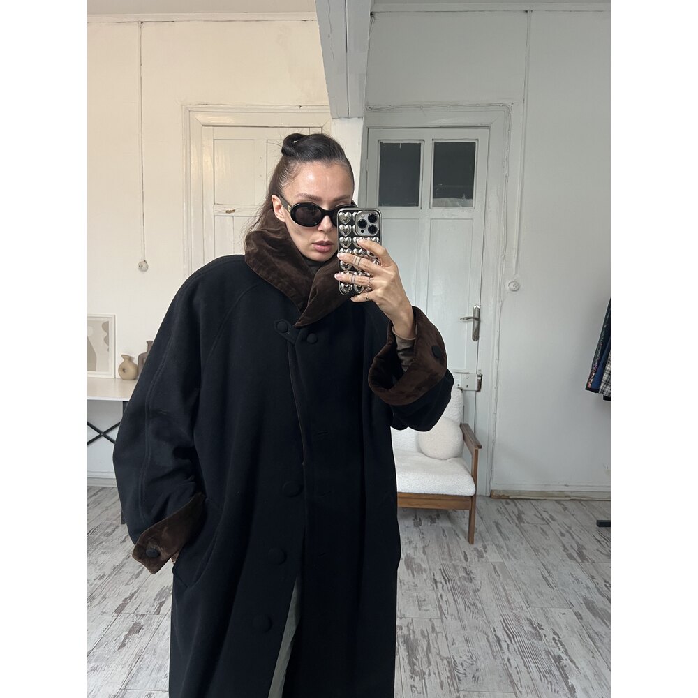 Yessica Germany %80 Yün Tasarım Ürünü Nadir Parça Kaşe Kaban
