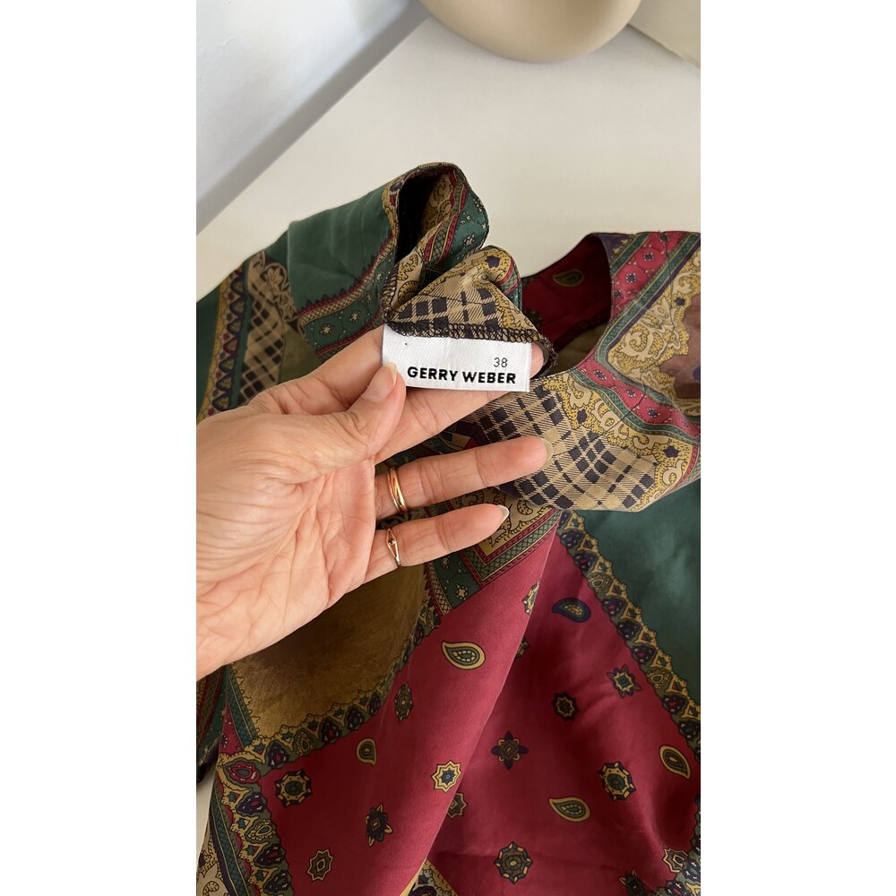 Gerry Weber Alman Tasarımcı İmzalı %100 İpek Premium Bluz