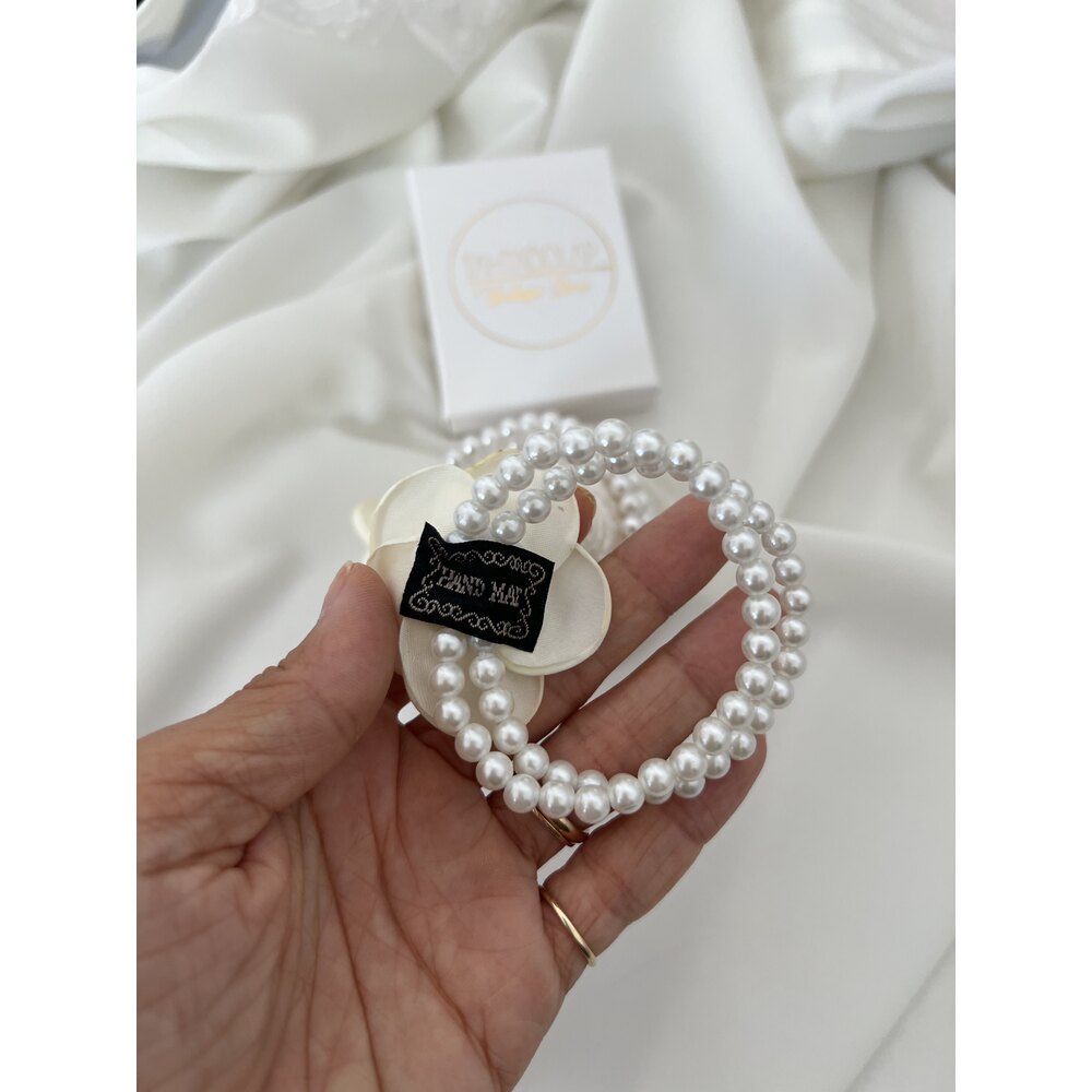 Hand Made Satin Touch Pearl Toka