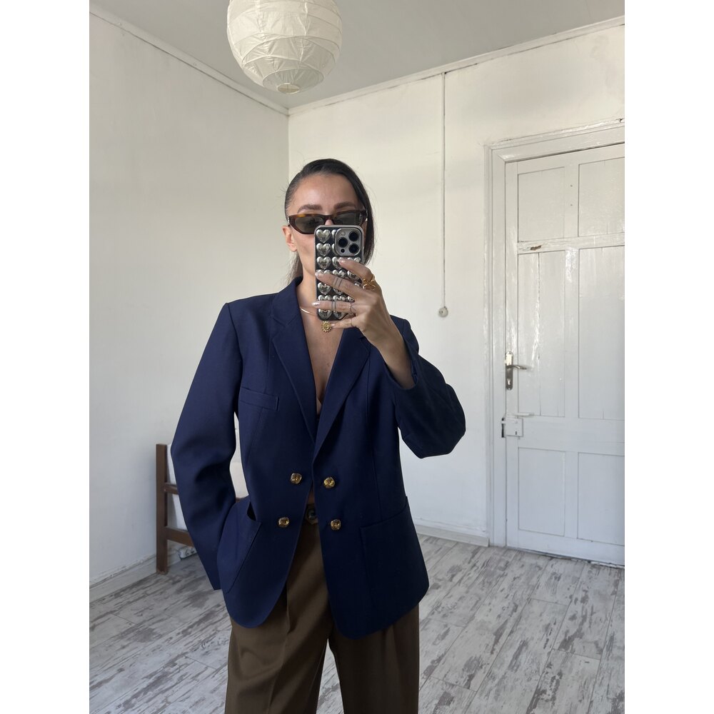 Alman Üretim Gold Düğme Detaylı Premium Blazer