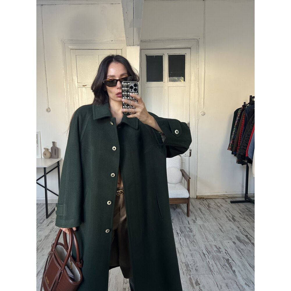 Wool and Cashmere %70 Yün %10 Kaşmir İçerikli Kaşe Kaban