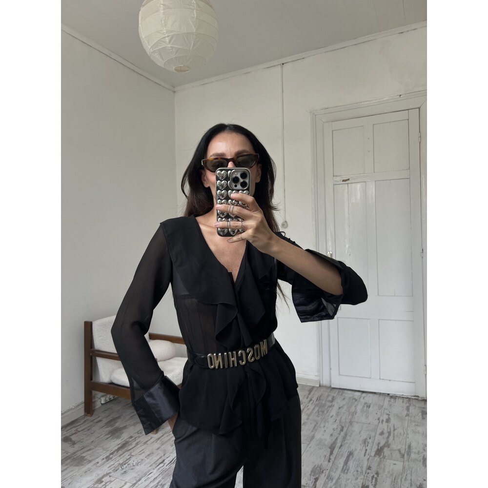 İngiliz Viscose Frill Detaylı Premium Bluz