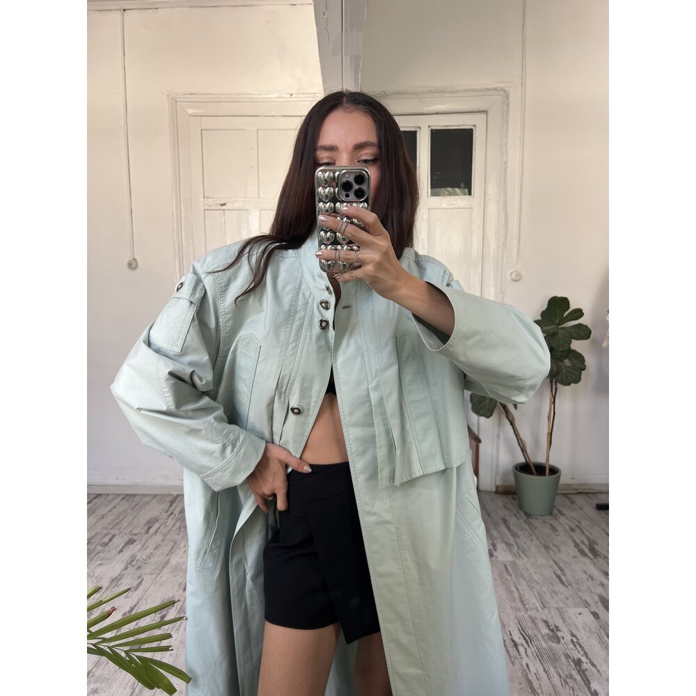 Alman Üretim Mint Yelek Detaylı Tasarım Ürünü Trenchcoat