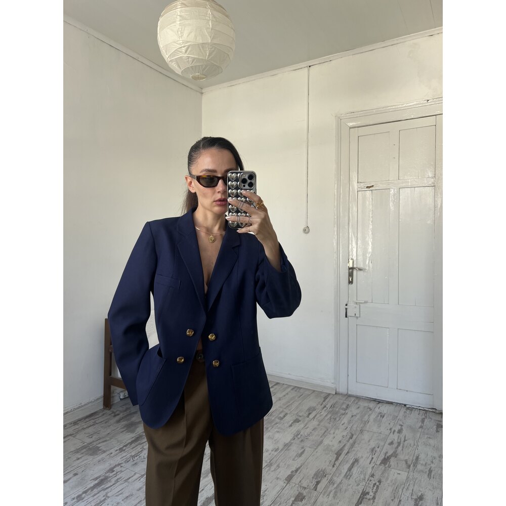 Alman Üretim Gold Düğme Detaylı Premium Blazer