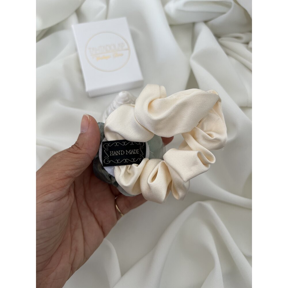 Hand Made Satin Touch Green Floral Toka