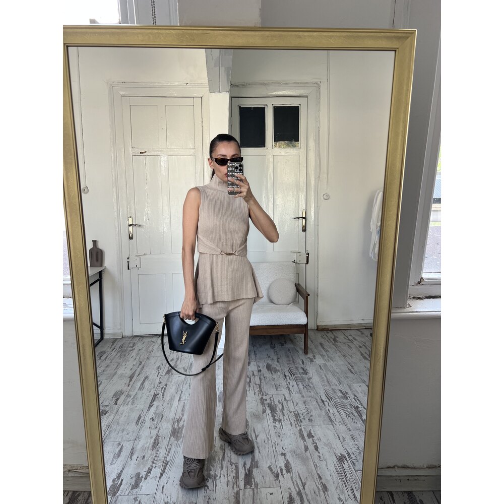 Metal Kemer Detaylı Triko Premium Takım