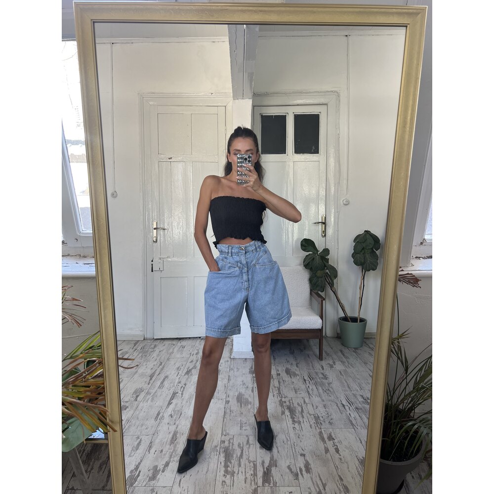 Mac Mare İtalyan Midi Bel Korsajlı Denim Şort