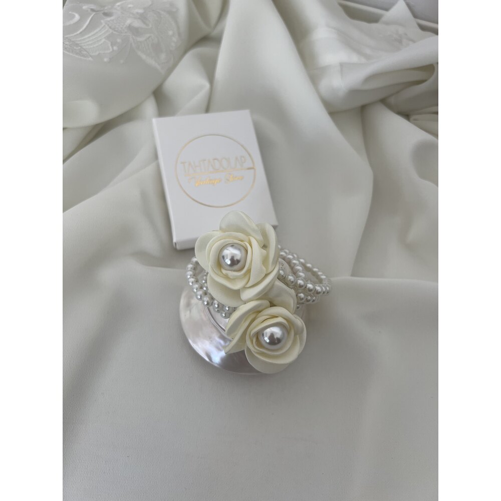 Hand Made Satin Touch Pearl Toka