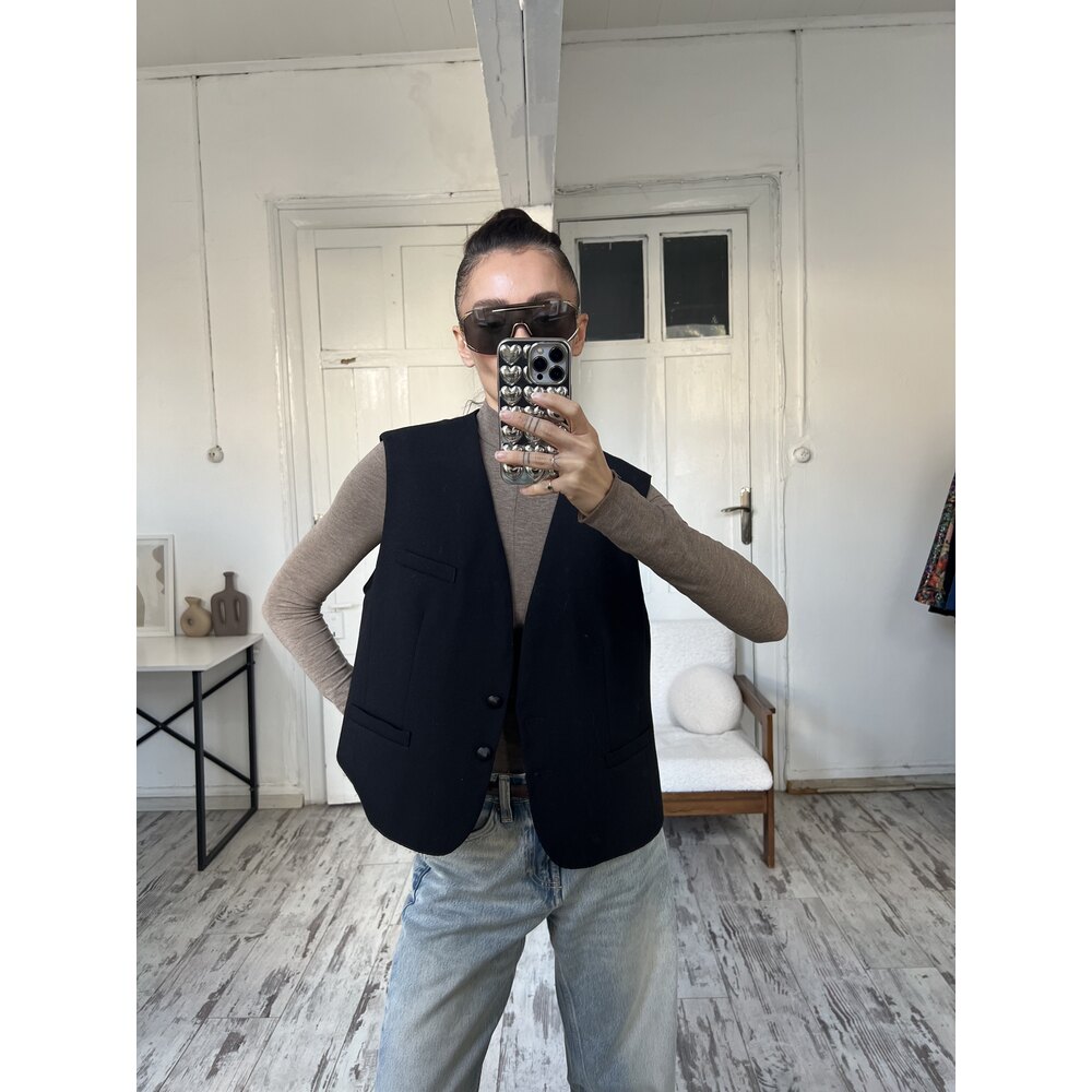 Geissler West Germany Gabardin Yün Dokuma Astarlı Yelek 