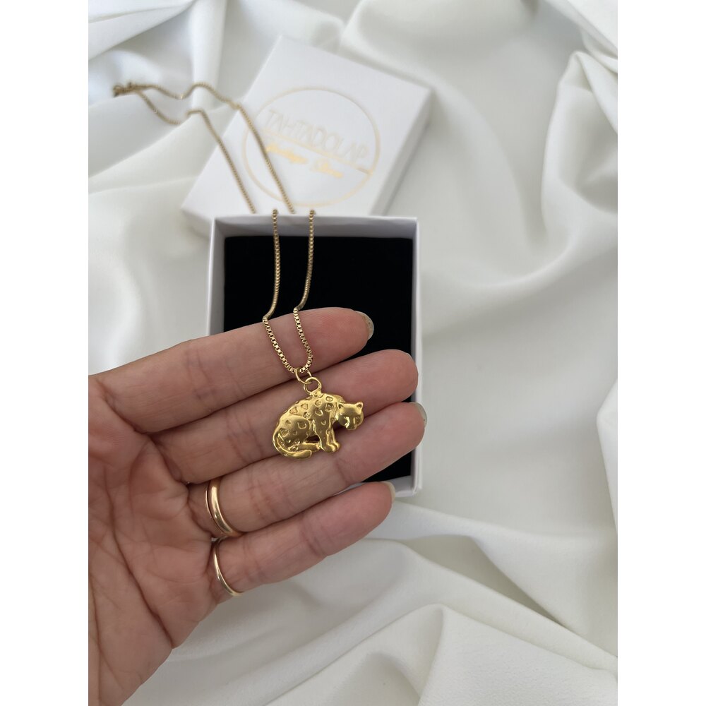 Leo 18k Gold Plated Pirinç Malzeme Kolye (Çelik Zinciri ile)