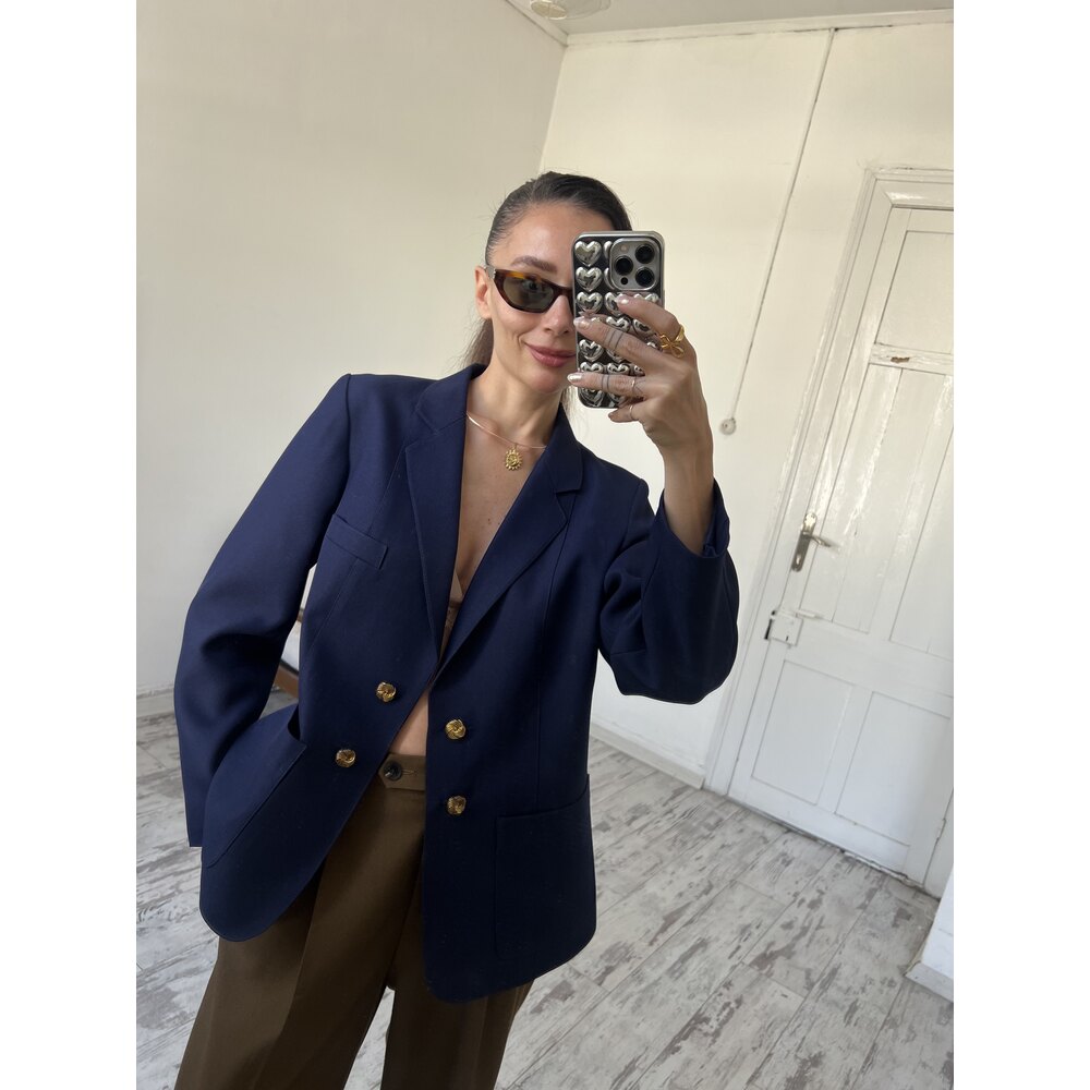 Alman Üretim Gold Düğme Detaylı Premium Blazer