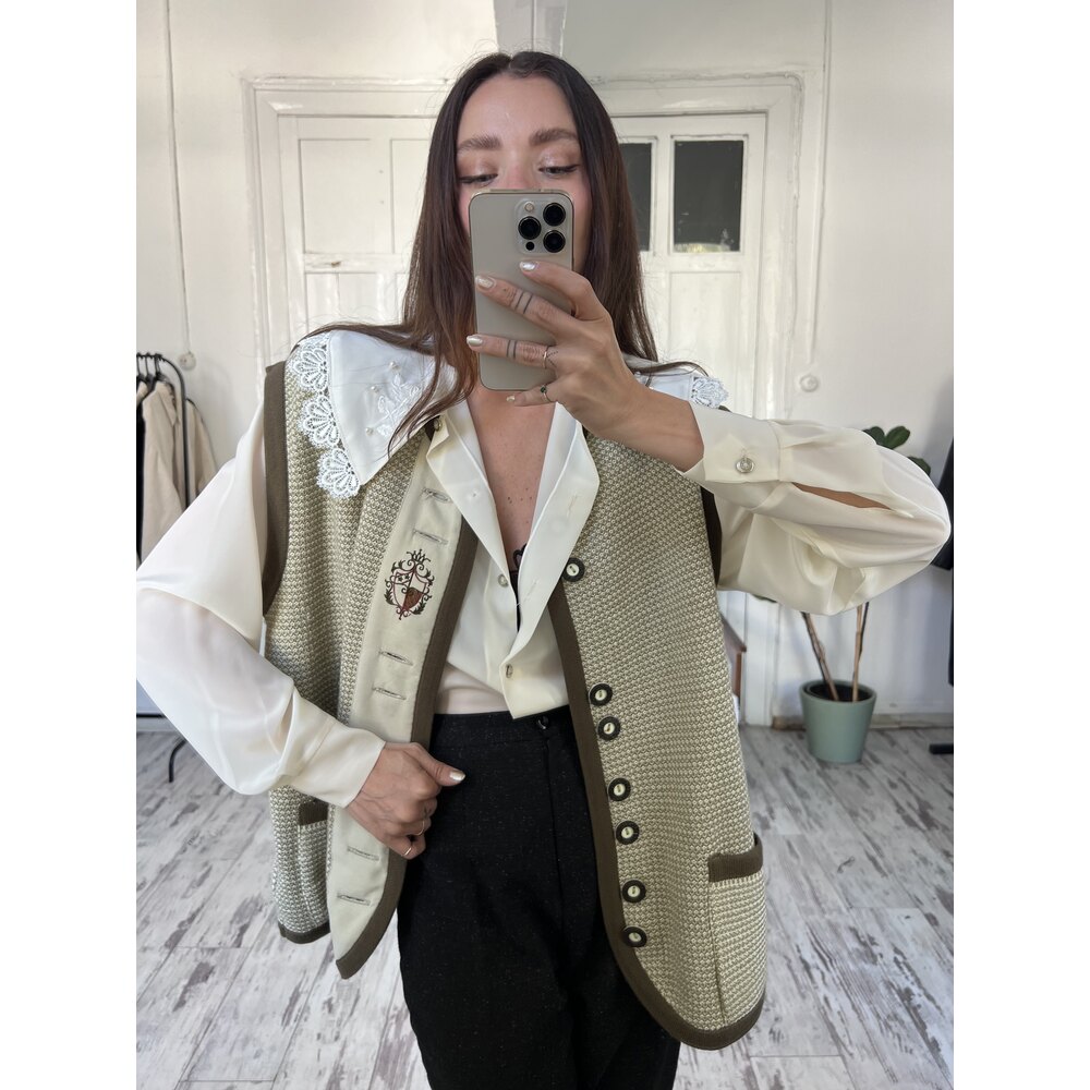 %50 Cotton Dokuma Orijinal Bavyera İşlemeli Premium Yelek