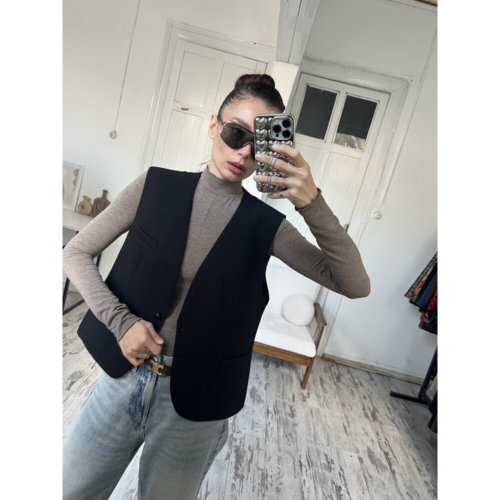 Geissler West Germany Gabardin Yün Dokuma Astarlı Yelek 